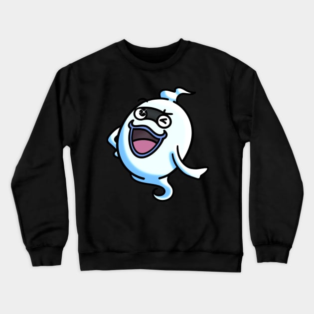 Whisper the Ghost Crewneck Sweatshirt by flakytartART